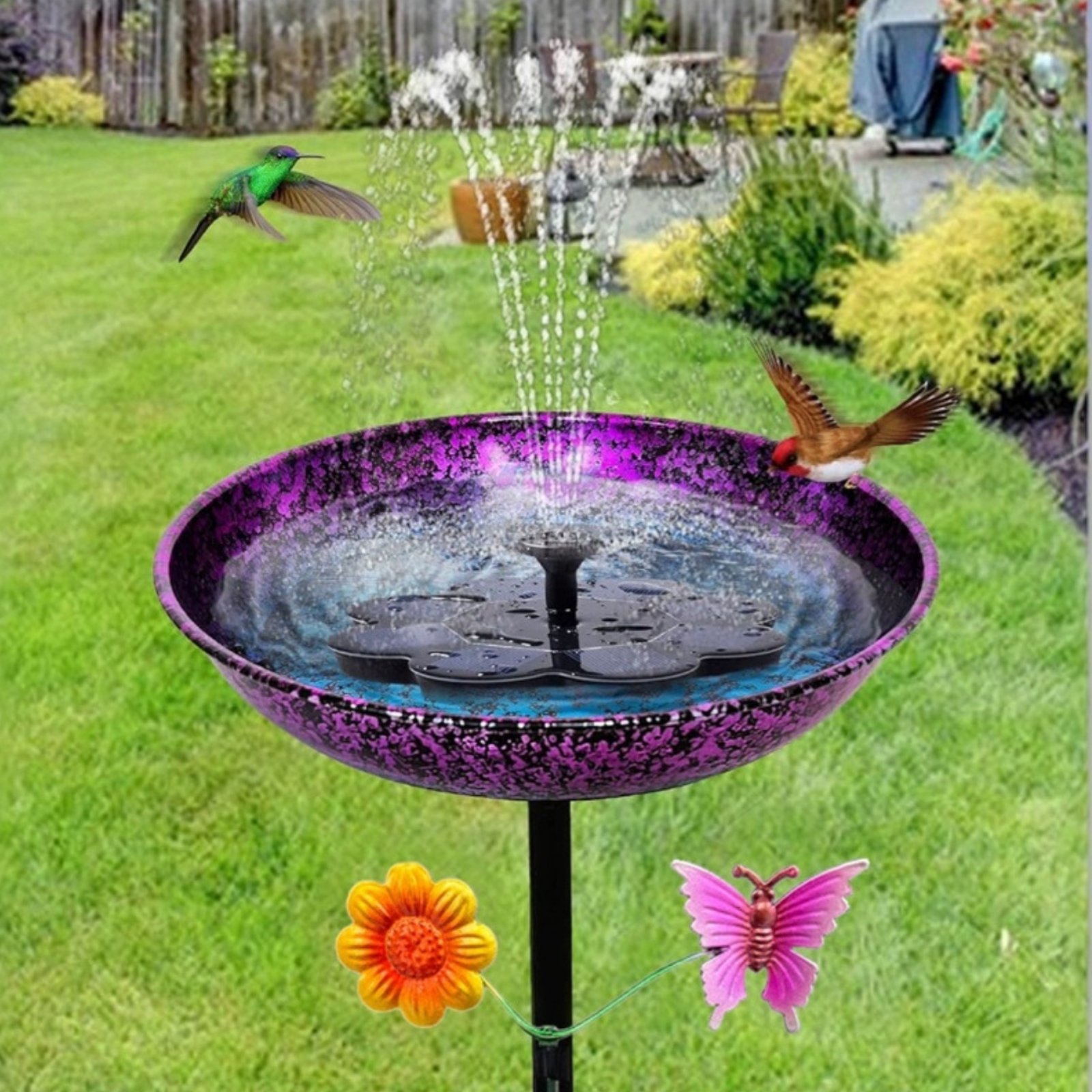 金属製の鳥の水浴び場、長持ちする丸型鳥の水浴び場、庭の装飾、 - Elegant Decor & Lighting Llc のレビューと価格