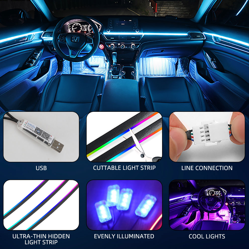 35/75/110/140cm LEDアンビエントライトスト - Lighting Bolt Decor のレビューと価格