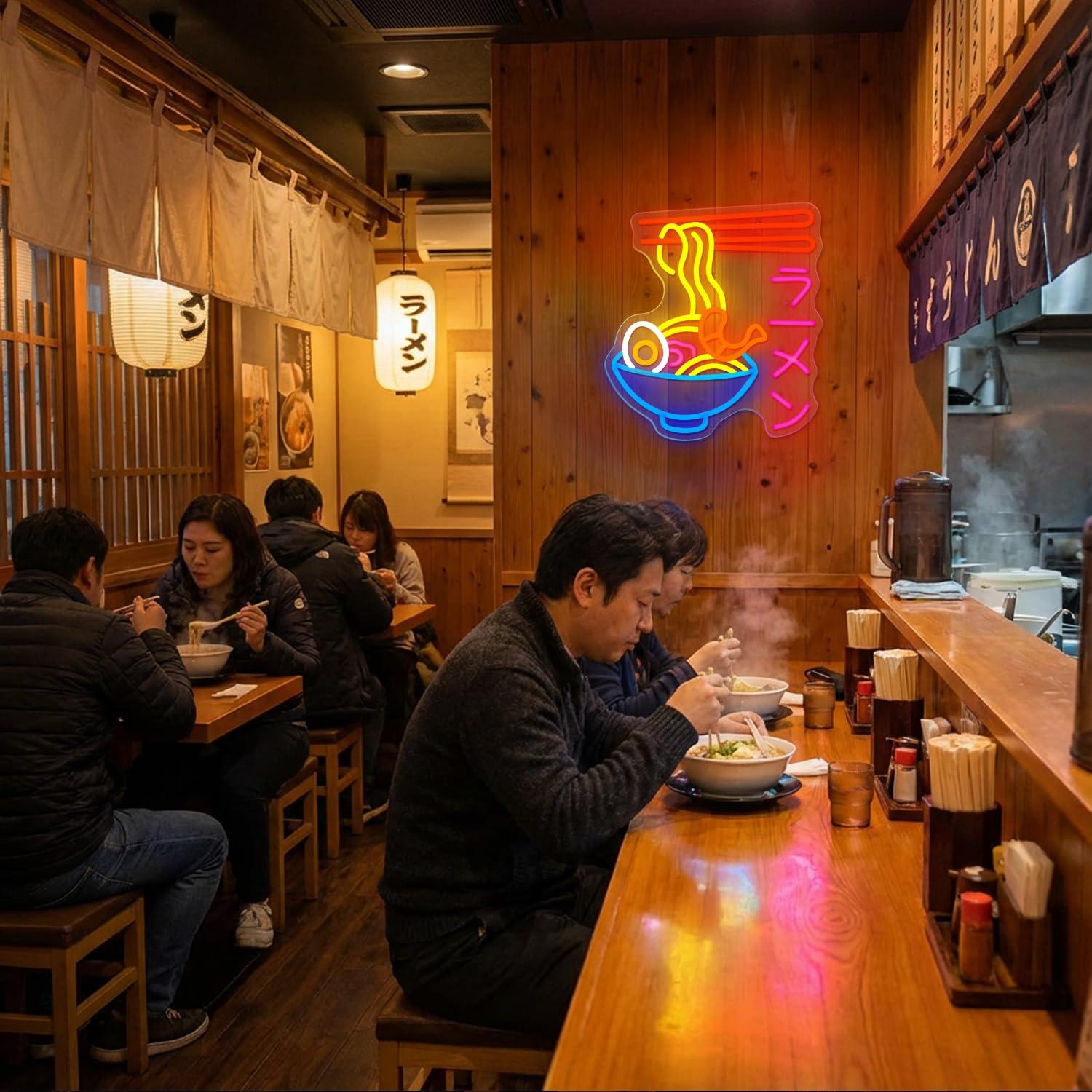 ラーメンネオンサイン、日本の麺鉢LEDネオンライト、ラーメン - Restaurant Lighting Decoration のレビューと価格