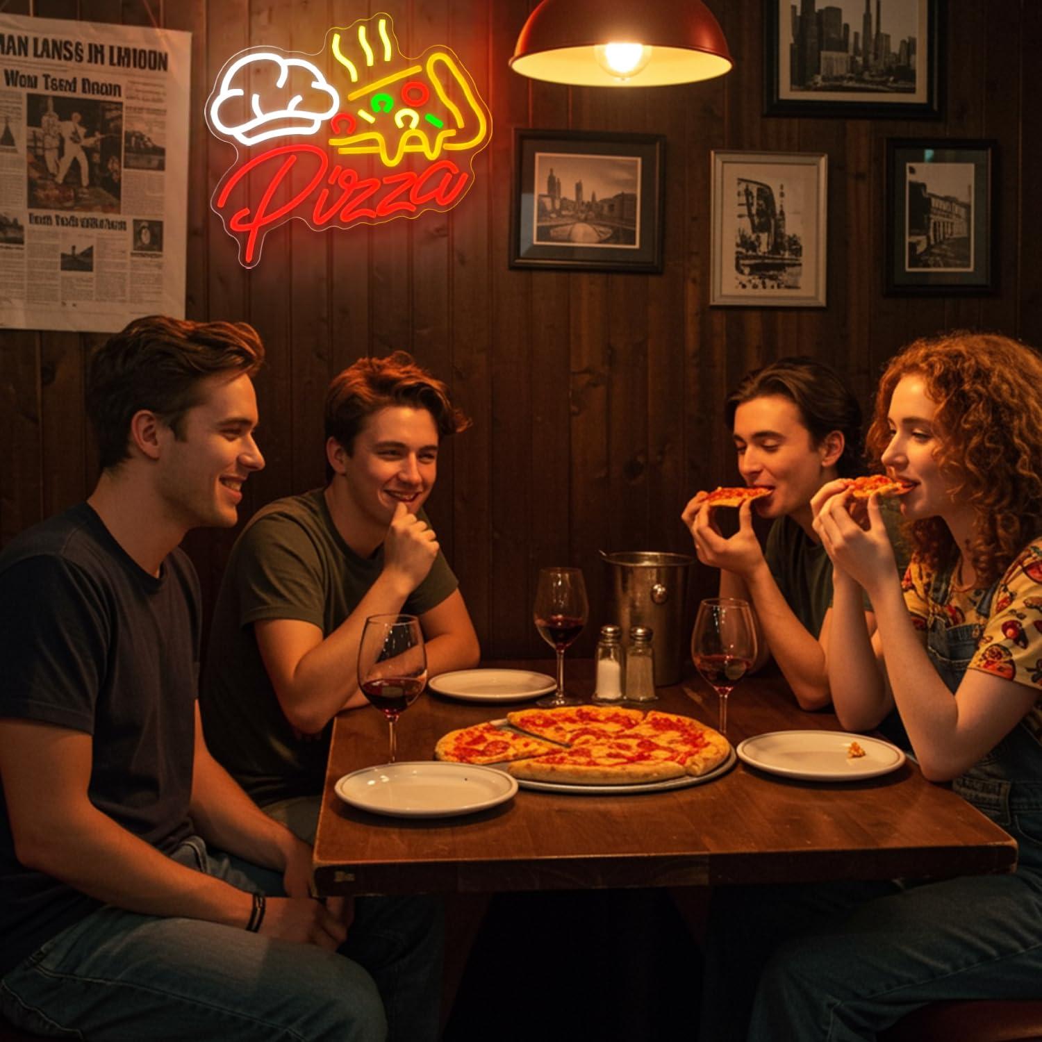 ピザネオンサイン カラフルなピザLEDライト ピザショップ、 - Restaurant Lighting Decoration のレビューと価格