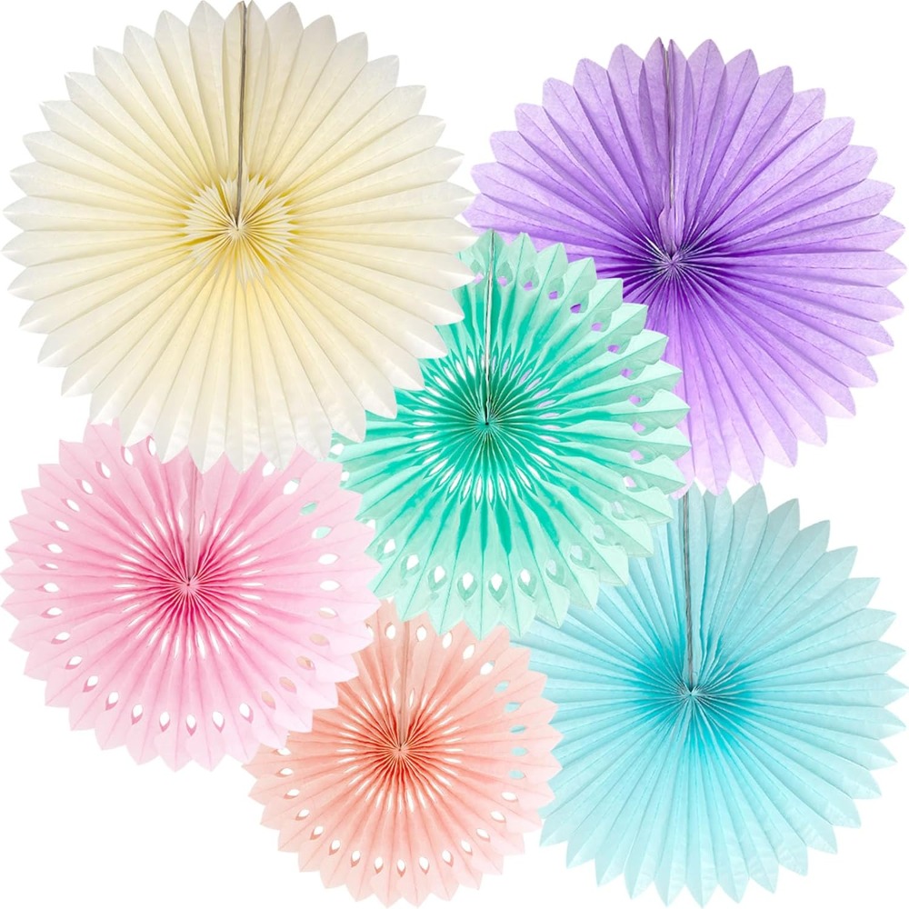 パステルレインボー紙ファンパーティーデコレーションカラフルな - Decor Lighting Fans のレビューと価格