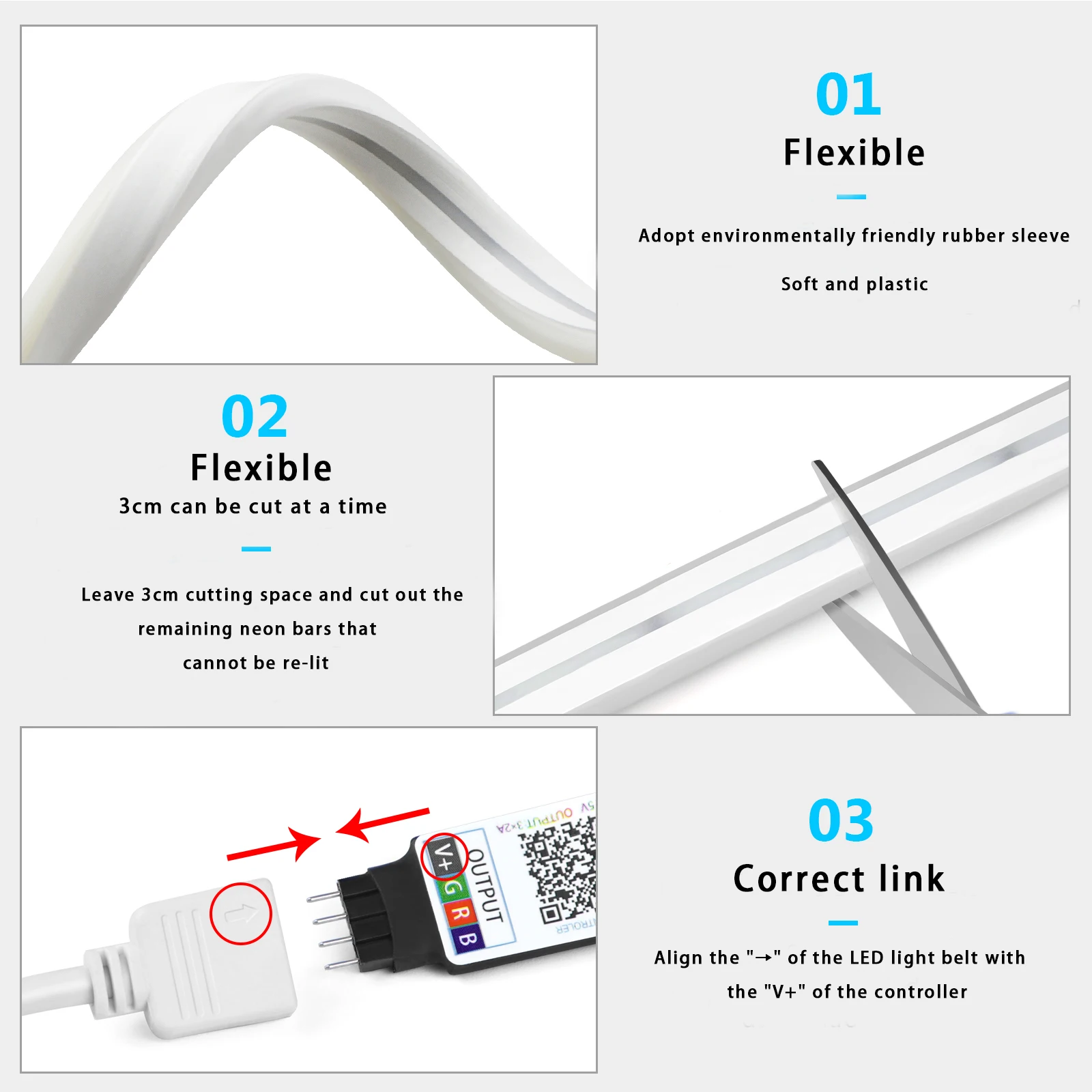 1-5m RGB LEDネオンストリップライト 5V USB - Lighting Decor Ideas のレビューと価格