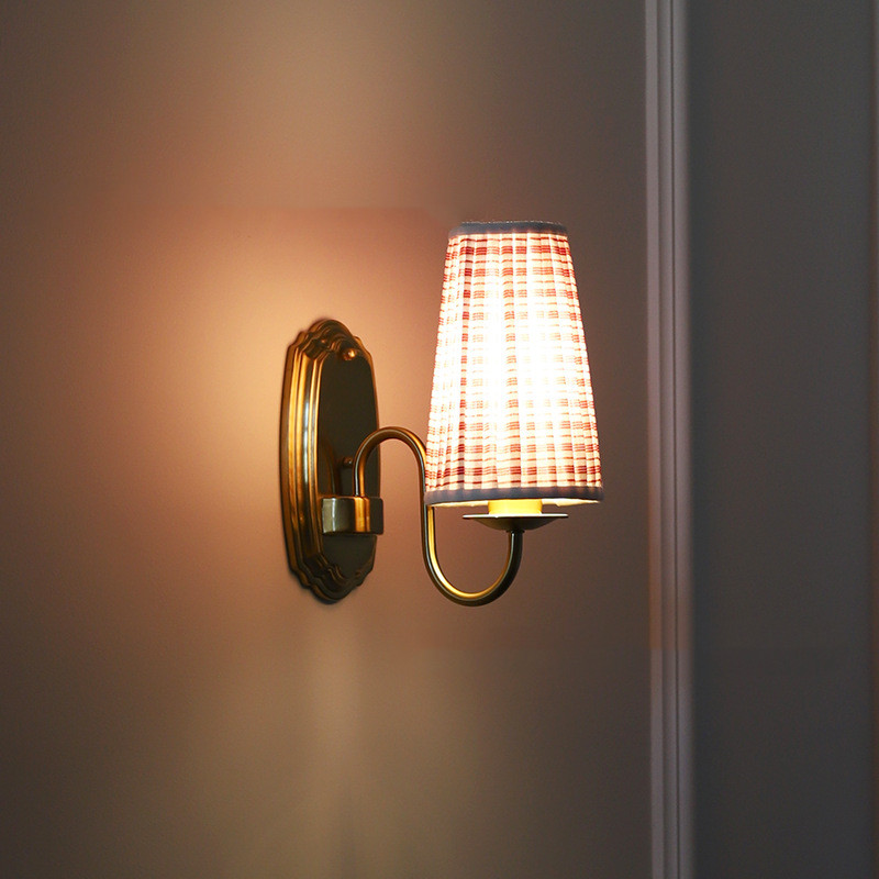 レトロなファブリックウォールランプブロンズ星間要素寝室のベッ - Elements Lighting Decor のレビューと価格